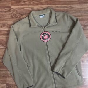 Columbia tan Green Full-Zip Fleece Jacket